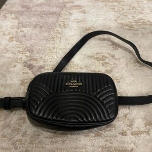 Coach Quilted Leather Belt Bag Black